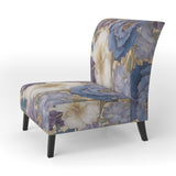 White Hibiscus Blossoming Retro Illustration - Traditional Arm Chair