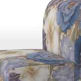 White Hibiscus Blossoming Retro Illustration - Traditional Arm Chair