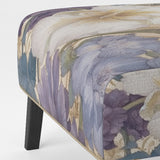 White Hibiscus Blossoming Retro Illustration - Traditional Arm Chair