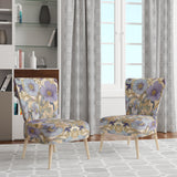 Retro Collage Blooming White Chrysanthemum - Traditional Accent Side Chair