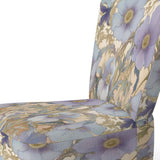 Retro Collage Blooming White Chrysanthemum - Traditional Accent Side Chair