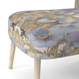 Retro Collage Blooming White Chrysanthemum - Traditional Accent Side Chair