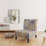 Retro Collage Blooming White Chrysanthemum - Traditional Accent Side Chair