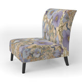 Retro Collage Blooming White Chrysanthemum - Traditional Accent Side Chair