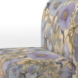 Retro Collage Blooming White Chrysanthemum - Traditional Accent Side Chair