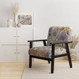 Retro Collage Blooming White Chrysanthemum - Traditional Accent Side Chair
