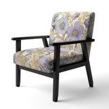 Retro Collage Blooming White Chrysanthemum - Traditional Accent Side Chair