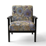 Retro Collage Blooming White Chrysanthemum - Traditional Accent Side Chair