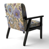 Retro Collage Blooming White Chrysanthemum - Traditional Accent Side Chair