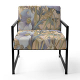 Retro Collage Blooming White Chrysanthemum - Traditional Accent Side Chair