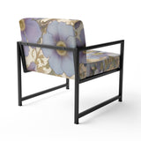 Retro Collage Blooming White Chrysanthemum - Traditional Accent Side Chair