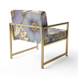 Retro Collage Blooming White Chrysanthemum - Traditional Accent Side Chair