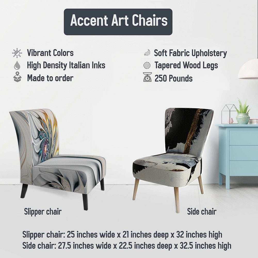 Designart Retro Abstract Drops XI- Upholstered Accent Chair