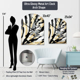 Teal Gold Indian Art Mystic Ganesha - Asymmetric Metal Wall Clock