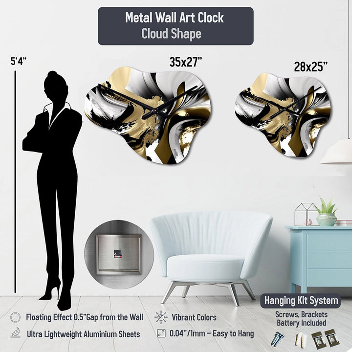 Pink Green Minimalism Explosion I - Asymmetric Metal Wall Clock