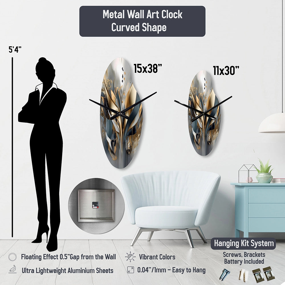 Meandering Road Through Forest - Asymmetric Metal Wall Clock