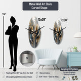 Blue Coral Indian Art Dancing Peacock I - Asymmetric Metal Wall Clock