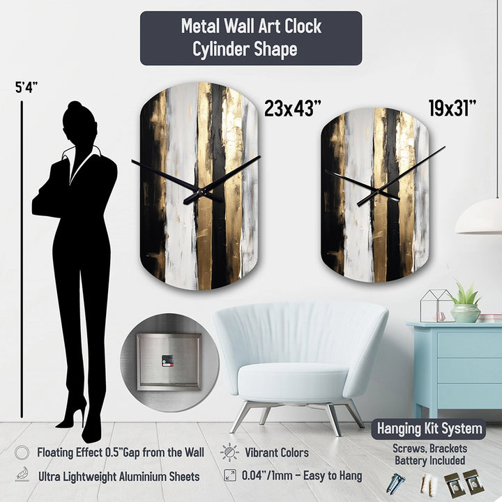 Orange Abstract Warm Fractal Design VII - Asymmetric Metal Wall Clock