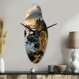 USA Big Sur California Landscape I - Asymmetric Metal Wall Clock