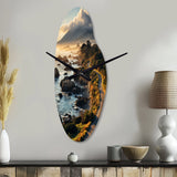 USA Big Sur California Landscape I - Asymmetric Metal Wall Clock
