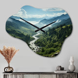 USA Great Smoky Mountains Landscape I - Asymmetric Metal Wall Clock