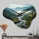 USA Great Smoky Mountains Landscape III - Asymmetric Metal Wall Clock