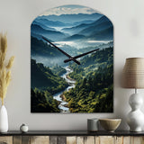 USA Great Smoky Mountains & Rivers - Asymmetric Metal Wall Clock