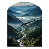 USA Great Smoky Mountains & Rivers - Asymmetric Metal Wall Clock