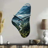 USA Great Smoky Mountains & Rivers - Asymmetric Metal Wall Clock
