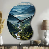 USA Great Smoky Mountains & Rivers - Asymmetric Metal Wall Clock