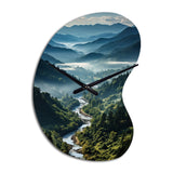 USA Great Smoky Mountains & Rivers - Asymmetric Metal Wall Clock