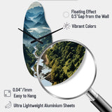 USA Great Smoky Mountains & Rivers - Asymmetric Metal Wall Clock