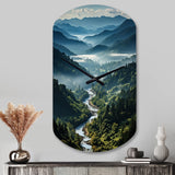 USA Great Smoky Mountains & Rivers - Asymmetric Metal Wall Clock
