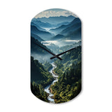 USA Great Smoky Mountains & Rivers - Asymmetric Metal Wall Clock