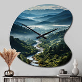 USA Great Smoky Mountains & Rivers - Asymmetric Metal Wall Clock