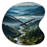USA Great Smoky Mountains & Rivers - Asymmetric Metal Wall Clock