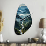 USA Great Smoky Mountains & Rivers - Asymmetric Metal Wall Clock