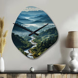 USA Great Smoky Mountains & Rivers - Asymmetric Metal Wall Clock