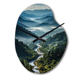 USA Great Smoky Mountains & Rivers - Asymmetric Metal Wall Clock