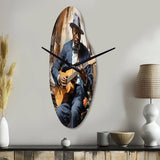 USA Muscian Palying Memphis Blues - Asymmetric Metal Wall Clock