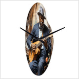 USA Muscian Palying Memphis Blues - Asymmetric Metal Wall Clock