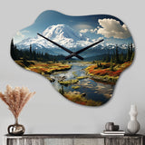 USA Majesty Mount Rainier - Asymmetric Metal Wall Clock
