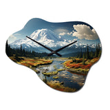 USA Majesty Mount Rainier - Asymmetric Metal Wall Clock
