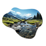USA Rocky Mountain National Park River I - Asymmetric Metal Wall Clock