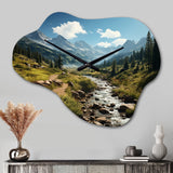 USA Rocky Mountain National Park River II - Asymmetric Metal Wall Clock