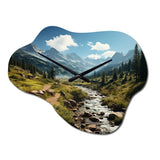USA Rocky Mountain National Park River II - Asymmetric Metal Wall Clock