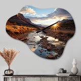 Sunset In Utah Mountain III - Asymmetric Metal Wall Clock