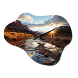 Sunset In Utah Mountain III - Asymmetric Metal Wall Clock