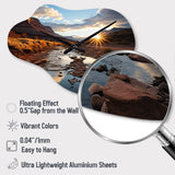 Sunset In Utah Mountain III - Asymmetric Metal Wall Clock