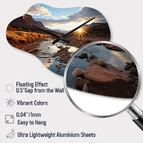 Sunset In Utah Mountain III - Asymmetric Metal Wall Clock